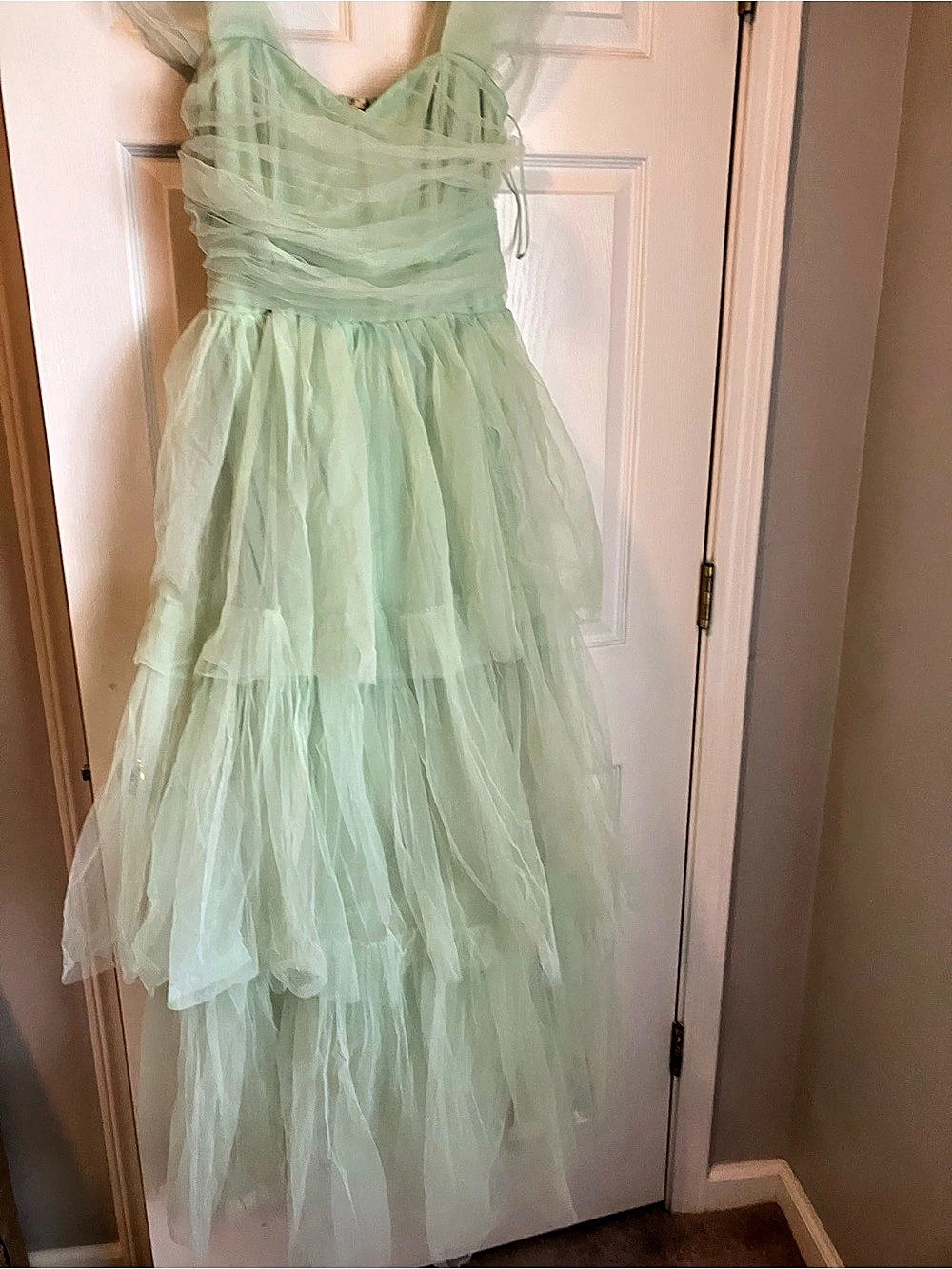Lace & Beads Madison Tulle Midi Dress Green Size 12 NWT